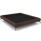 Cama Casal King Base Box Pés de Ferro Estilo Industrial 210cm Otto P05 Veludo Marrom - Lyam Decor