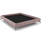 Cama Casal King Base Box Pés de Ferro Estilo Industrial 210cm Otto P05 Veludo Rosê - Lyam Decor