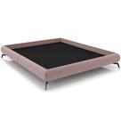 Cama Casal King Base Box Pés de Ferro Estilo Industrial 210cm Otto P05 Veludo Rosê - Lyam Decor