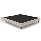Cama Casal King Base Box Pés Madeira 203cm Suném P05 Veludo Bege - Lyam Decor