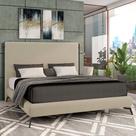 Cama Casal King Pés de Ferro Estilo Industrial 210cm Otto P05 Veludo Bege - Lyam Decor Cama Casal King Pés de Ferro Estilo Industrial 210cm Otto P05 Veludo Bege - Lyam Decor