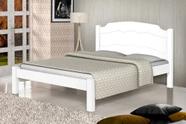 Cama Casal Lais 100% Mdf e Estrado 100% Madeira Basoto - Branco