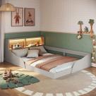 Cama Casal Montessoriana 146cm com Led e Cantos Arredondados Cama Casal Montessoriana 146cm com Led e Cantos Arredondados