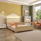 Cama Casal Montessoriana Evolutiva Led com Rattan, Grade em Palitos Wave Casatema MadeiraOriginals Cama Casal Montessoriana Evolutiva Led com Rattan, Grade em Palitos Wave Casatema MadeiraOriginals