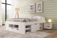 Cama Casal Multifuncional Madeira Maciça 6 Gavetas Charme