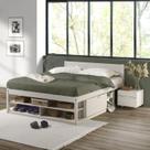 Cama Casal Multifuncional Madeira Maciça Irara CabeCasa MadeiraOriginals Branco Lavado Cama Casal Multifuncional Madeira Maciça Irara CabeCasa MadeiraOriginals Branco Lavado