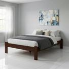 Cama Casal Oriental em Madeira Maciça Castanho Reforçada Cama Casal Oriental em Madeira Maciça Castanho Reforçada