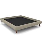 Cama Casal Pés De Madeira 156cm Otto P05 Linho Bege