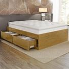 Cama Casal Queen Base Box 160cm 4 Gavetas Libon Mel B11 - Mpozenato
