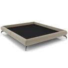 Cama Casal Queen Base Box Pés de Ferro Estilo Industrial 176cm Otto P05 Veludo Bege - Lyam Decor