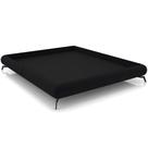 Cama Casal Queen Base Box Pés De Ferro Estilo Industrial 176cm Otto P05 Veludo Preto- Lyam Decor