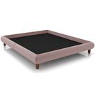 Cama Casal Queen Base Box Pés de Madeira 176cm Otto P05 Veludo Rosê - Lyam Decor