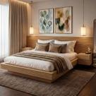 Cama Casal/Queen com Cabeceira e Mesa de Apoio Samambaia CabeCasa MadeiraOriginals Cama Casal/Queen com Cabeceira e Mesa de Apoio Samambaia CabeCasa MadeiraOriginals