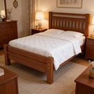 Cama Casal Queen Madeira Maciça 160cm Escócia B07 Avelã - Lyam Decor