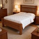 Cama Casal Queen Madeira Maciça 160cm Escócia B07 Avelã - Lyam Decor