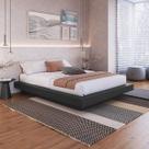 Cama Casal Queen Suspensa 140/160 Zurique Cinza/Grafite Cama Casal Queen Suspensa 140/160 Zurique Cinza/Grafite