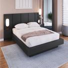 Cama Casal Queen Suspensa, Cabeceira e Mesas de Apoio 140/160 Zurique