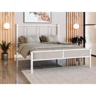 Cama Casal Tubolar Eloa Com Extrado Madeira Para Até 230 Kg Para Pousada Hotel Reforçada Branco