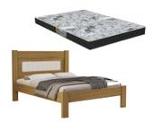 Cama casalconvencional clara com colchão gazin 138 cm d23 cor:nature