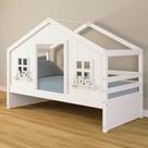 Cama Casinha dos Sonhos Madeira Maciça Branco Housin Cama Casinha dos Sonhos Madeira Maciça Branco Housin