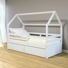 Cama Casinha Slim RB Gavetas Grade Proteção Branco