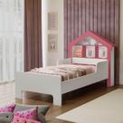 Cama Casinha Solteiro Nicho E Prateleira De Brinquedo