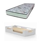 Cama Cecíla Solteiro Montessoriana 100% Mdf + Colchão Solterio 188x88 Cm -d23 Gazin - Branca Cama Cecíla Solteiro Montessoriana 100% Mdf + Colchão Solterio 188x88 Cm -d23 Gazin - Branca