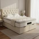 Cama Com Baú Casal Bi-partido E Cabeceira + Colchão Cloud Colchão Bege - Baú E Cabeceira Escolher Cor No Chat Cama Com Baú Casal Bi-partido E Cabeceira + Colchão Cloud Colchão Bege - Baú E Cabeceira Escolher Cor No Chat