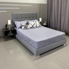 Cama Com Cabeceira Almofadada Berlim Linho RBL