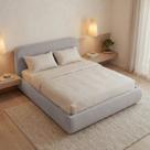 Cama com Cabeceira Estofada Queen Orla CabeCasa MadeiraOriginals