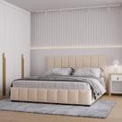 Cama com Cabeceira Queen Estofada Uvaia CabeCasa MadeiraOriginals Bege