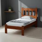 Cama com Colchão Solteiro Madeira Maciça Reforçada