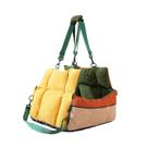 Cama de assento de carro portátil para animais de estimação, transportador de viagem, veludo, amarelo/verde