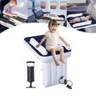 Cama de Avião Infantil Inflável Curious Turtle - Com Laterais, Bomba e Cinto - Azul