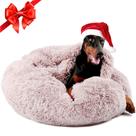 Cama de cachorro Himax Donut com cobertor para cães grandes bege