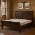 Cama de Casal 160m Madeira Maciça Amsterdã Marrom/Capuccino