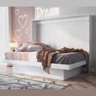Cama de Casal Articulável Horizontal com Estação de Trabalho Latino Art In Móveis Branca