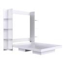 Cama de Casal Articulável Vertical Branca com Estantes Laterais MDP Vancouver Art In Móveis
