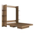 Cama de Casal Articulável Vertical com Estantes Laterais Mel MDP Vancouver Art In Móveis