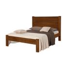 Cama de Casal Box Lara Madeira Maciça Vintage Retrô Reforçada Alta Qualidade Castanho