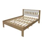 Cama de Casal CM8007 Para Colchão de 138x188cm Amêndoa/Branco Tecnomobili