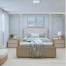 Cama de Casal com 2 Mesas de Cabeceiras Loop