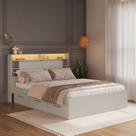 Cama de Casal com 6 Gavetas e Cabeceira com LED Genebra