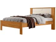 Cama de Casal Conquista Móveis Pérola Cinamomo e Off-White