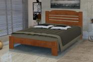 Cama de Casal Dubai de Madeira Maciça Angelim Pedra/Tauari Castanho