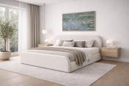 Cama de Casal Estofada Valentina Com Cabeceira King 1,95m Tecido Premium Design Alto Padrão Cama de Casal Estofada Valentina Com Cabeceira King 1,95m Tecido Premium Design Alto Padrão