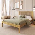 Cama de Casal Madeira Maciça com Lastro Lucy Marrom/Oak