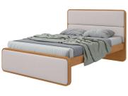 Cama de Casal Móveis Lopas Loop Amêndoa Clean e Corano Bege Cama de Casal Móveis Lopas Loop Amêndoa Clean e Corano Bege