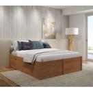 Cama de Casal Multifuncional Diamond Madeira Maciça - Amêndoa