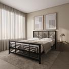 CAMA DE CASAL QUEEN 158x198 EM AÇO ESTILO INDUSTRIAL ESTRUTURA REFORÇADA CA06
